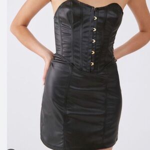 Urban Outfitters Faux Leather Strapless Dress